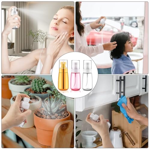 Cosywell Travel Spray Bottle 3 Pack 2oz 60ml Gold+Pink+Clear - color: Gold+Pink+Clear, size: 2 oz