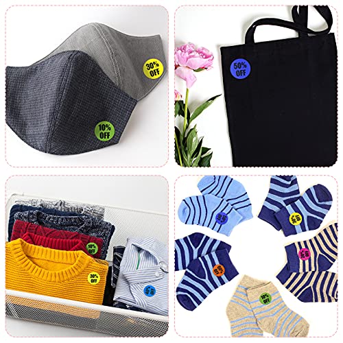 Tenare 6 Rolls/3000 Pcs Percent Off Sticker 10 to 60 Percent, Chic Style - style: Chic Color