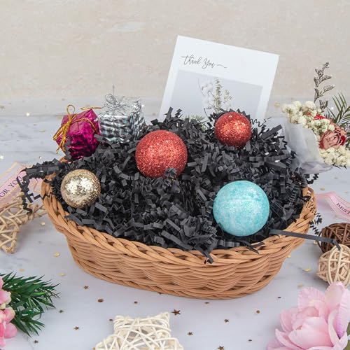 Caleihd Crinkle Cut Paper Shred Filler Gift Cushion Streamer Black - color: Black