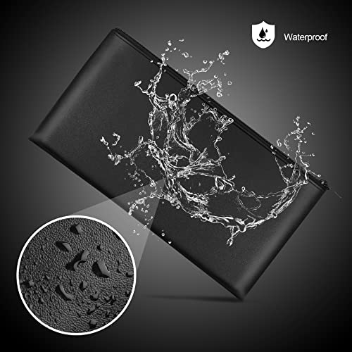 2 Pieces Money Bags with Zipper, 11x6.1 inch Money Pouch, Bank Bag, Cash Bag, Check Wallet, Cosmetics - color: Black, size: 2 Pieces