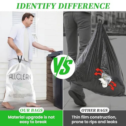 Trash Bags 15 Gallon Tall Kitchen Drawstring Garbage Bag Fit 13-15 Gal Bins