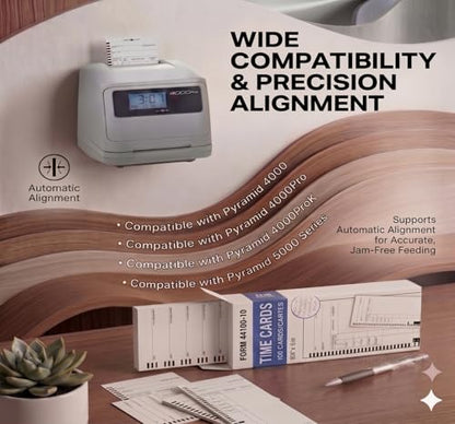600 44100-10 Weekly Time Cards, Compatible with Pyramid 4000 & 5000 Series