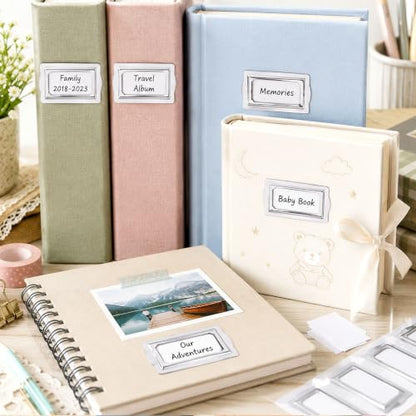 Self Adhesive Metal Bookplates for Books Cards 10Pcs Horizontal Clip Label