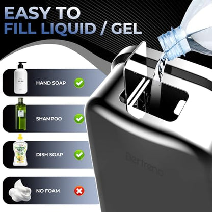 Commercial Soap Dispenser Wall Mount Stainless Steel Soap Dispensers Liquid Manual Anti-Leak Pump Hand Soap Dispenser for Bathroom Kitchen Silver (28 fl.oz./800ml) - color: Silver, size: 800ml