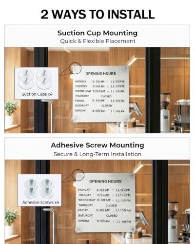 Magnetic Business Hours Sign, Changeable Storefront Opening Hours Board - color: White Board