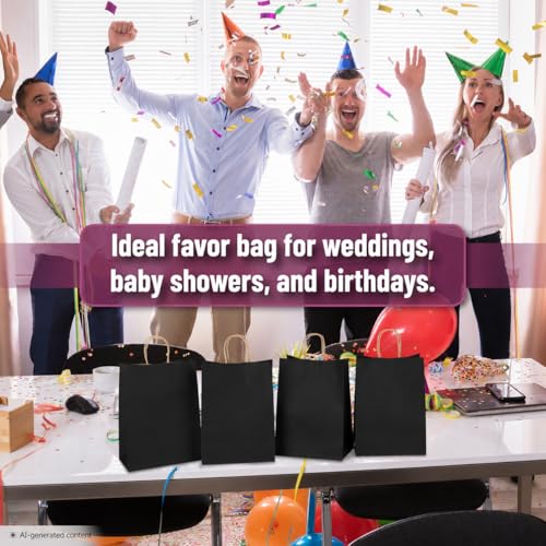 Mr. Pen- Paper Gift Bags with Handles, 32 Pack, 7.6" x 4.7" x 10.6" - color: Black, size: 32 Pack