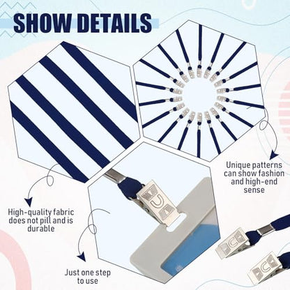 Patelai 400 Pack Double Clip Lanyards Bulk Face Mask Lanyards, Navy Blue - color: Navy Blue
