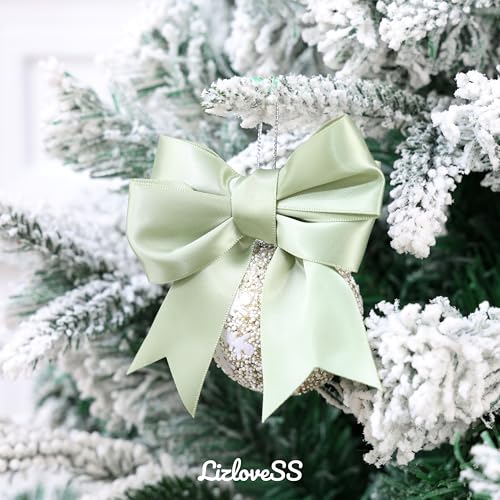 Pre-Tied Sage Green Bows with Twist Ties 3.5 Inch 24 Pack - color: Sage Green