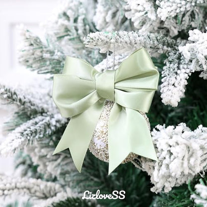Pre-Tied Sage Green Bows with Twist Ties 3.5 Inch 24 Pack - color: Sage Green