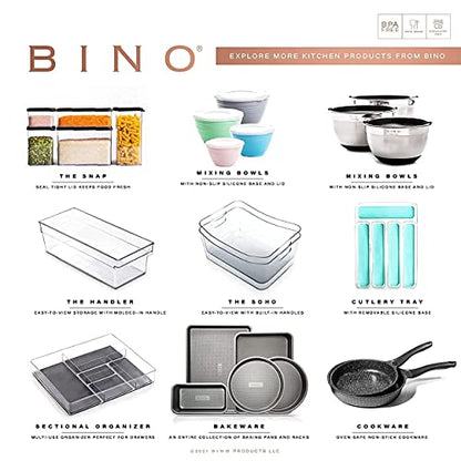 BINO | Stackable Storage Bins, Large - 2 Pack | THE STACKER COLLECTION | Clear Plastic Storage Bins | Built-In Handles | BPA-Free | Containers for Organizing Kitchen Pantry | Multi-Use Organizer Bins - size: Large