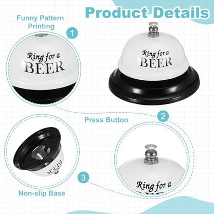PATIKIL Desk Bell, 3.3" Service Call Bell Ringing, Beer, Black White - color: Black White(beer)