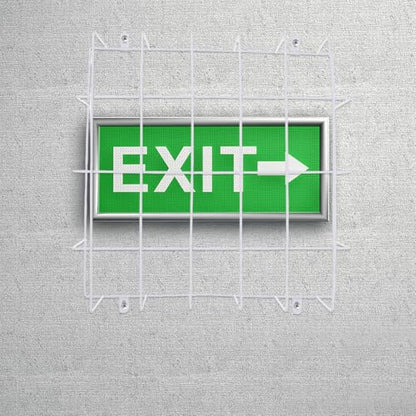 Alasum Wire Guard for Exit Sign Emergency Light Steel Wire Mesh for Exit Signs Wall Mounted Emergency Protective Cover Safety Guard 11.81 X 11.81 X 2.83 in White