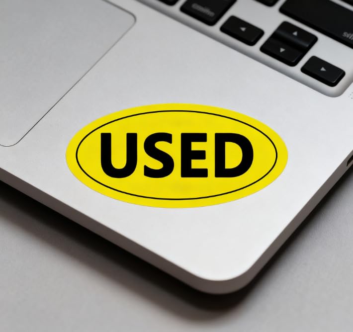 500 Pcs Yellow Oval Inventory Labels(Used), 1x2 Inches - style: USED