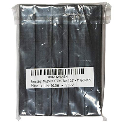 SmartSign Magnetic 'C' Channel Label Holders for Metal Racks and Shelves | 0.5" x 4" Pack of 25 - size: 0.5" x 4"