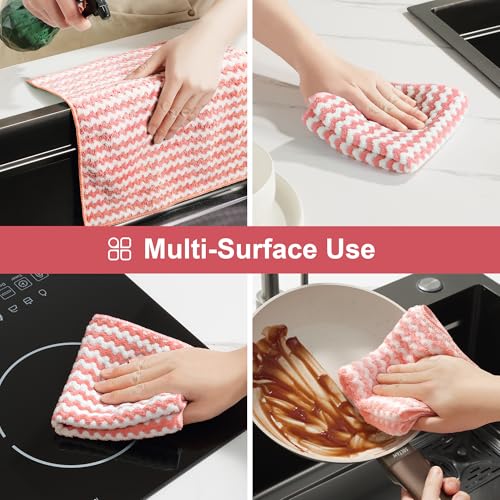 JOYMOOP Microfiber Cleaning Cloth, 18 Piece Set, Small, Pink - color: B