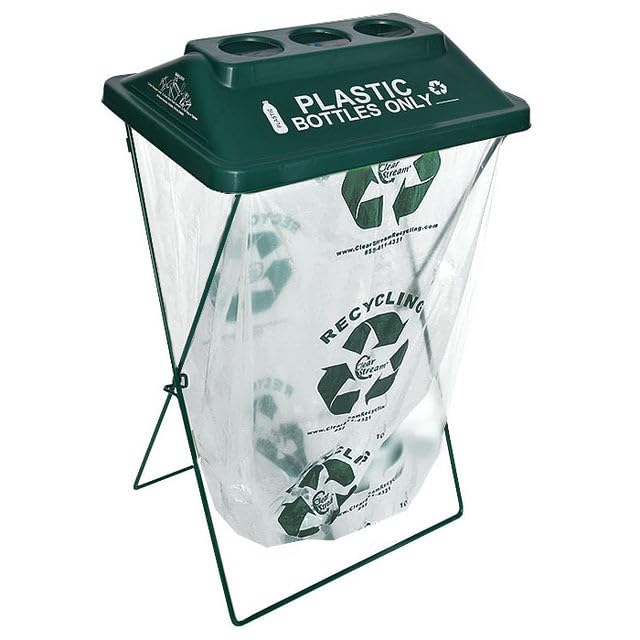Zero Waste Event Trash and Recycling System | Portable Plastic Bottles Recycling | Great for Events, Festivals, Schools - 5 Pack - Green - color: Green, style: Plastic Bottles