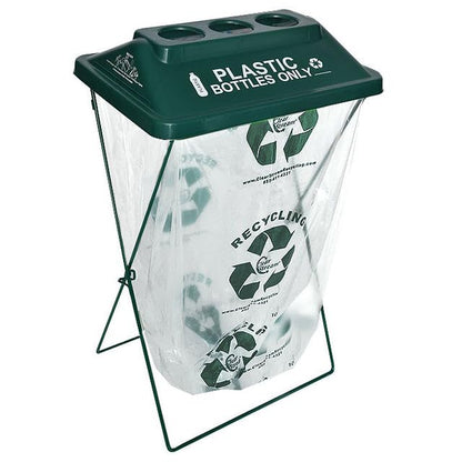 Zero Waste Event Trash and Recycling System | Portable Plastic Bottles Recycling | Great for Events, Festivals, Schools - 5 Pack - Green - color: Green, style: Plastic Bottles
