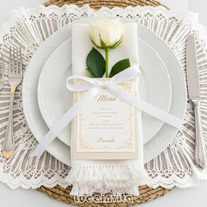 Luceinvita 5" X 7" White Satin Ribbon Bows (50 Packs) - color: White, size: 5x7 Inch - 50pcs
