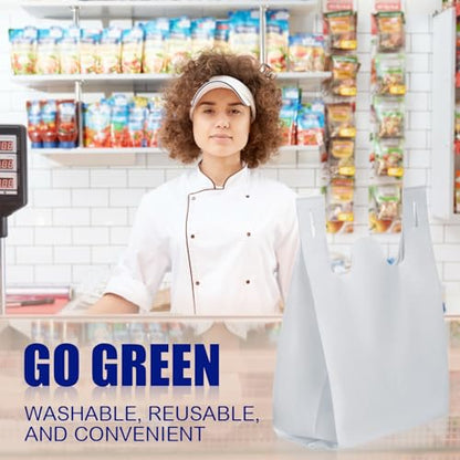 Windyun Large Grocery Bags Bulk Non Woven Totes - color: White