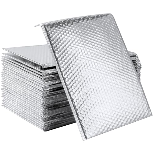30 PCS 11.4 x 14 Inch Bubble Mailers, Silver Padded Mailing Envelopes, Practical Self Seal Aluminum Film Shipping Envelopes for Packing, Mailing - color: Silver