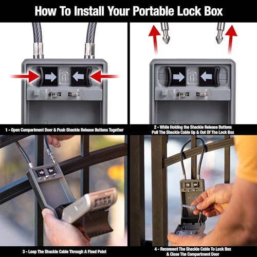 Master Lock High Capacity Key Lockbox, Combination Dial, Removable Cable - size: 1 Pack, style: Removable Cable