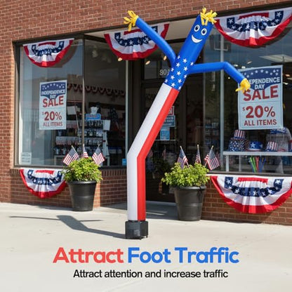6ft American Flag Inflatable Waving Tube Man with Blower - color: American Flag