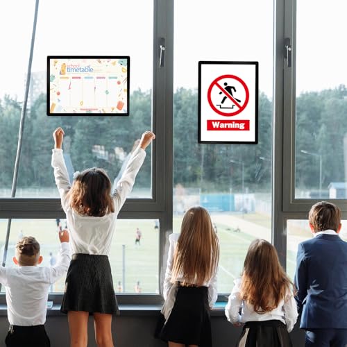 Wall-Mounted Sign Holder 8.5x11, Self-Adhesive Horizontal and Vertical - color: Black