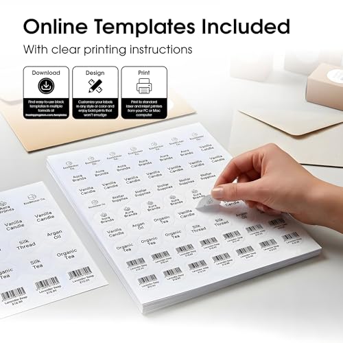 1" Circle Labels for Laser & Inkjet, Spartan Industrial Template C002 - size: 1" Circle