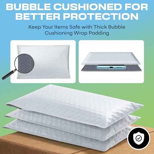 Arctic White Bubble Mailers 6x10 Poly Padded Envelopes #0, 250 Pack - color: Arctic White, size: 6"x10" / 250 Pack