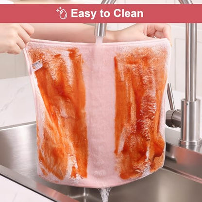 JOYMOOP Microfiber Cleaning Cloth, 18 Piece Set, Medium, Pink - color: J