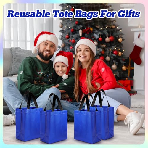 Eccliy 80 Pcs Reusable Gift Bags, Medium, Blue - color: Blue, size: Medium