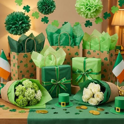 500 Sheets Green Tissue Paper Bulk 20 x 30 Inch for Football Fall Gift Bag - color: Green, size: 20 x 30 Inch