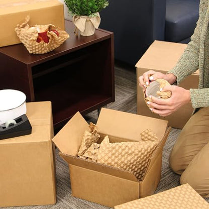 Elementree Paper Bubble Wrap Sheets for Packing, Moving, & Shipping - 18" x 12" x 375' - Eco-Friendly Kraft Bubble Paper - Recyclable Cushioning Wrap - Made in the USA (01941) - size: 18" x 12" x 375' Kraft