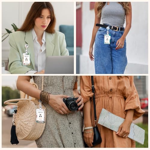 3 Pack Boho Id Badge Holder with Retractable Reel, Vertical ID Card Holder - color: Boho