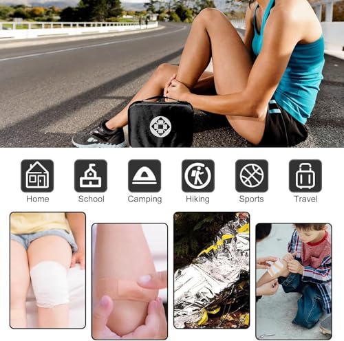 First Aid Kit 300PCS Car Home Camping Essentials Black 1st Aid - style: Black-300Pcs