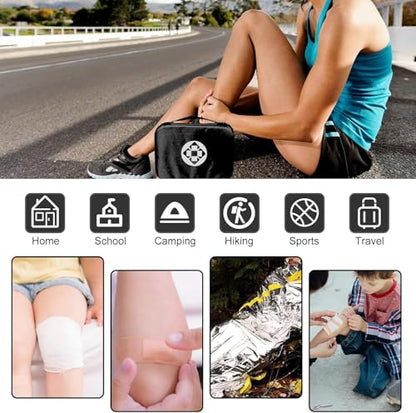 First Aid Kit 300PCS Car Home Camping Essentials Black 1st Aid - style: Black-300Pcs