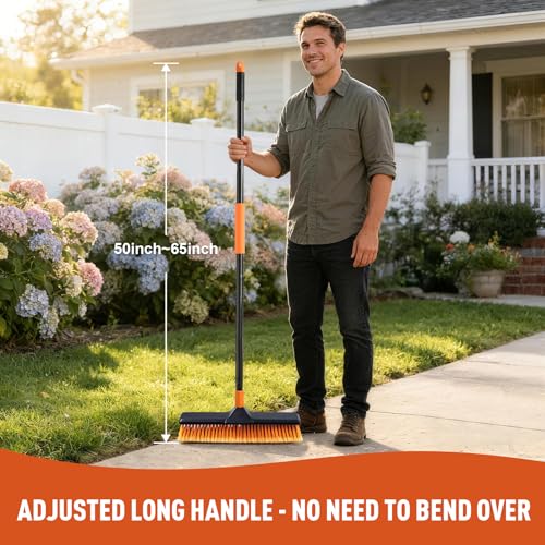 CLEANHOME 18" Push Broom Outdoor Heavy Duty for Garages,Driveways and Decks