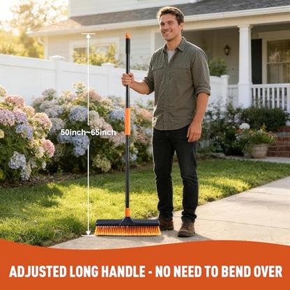 CLEANHOME 18" Push Broom Outdoor Heavy Duty for Garages,Driveways and Decks