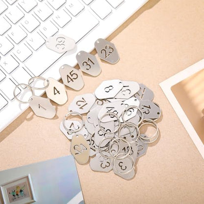Yaocom 50 Pcs Hollowed Stainless Steel Number Tags,Diamond, 1-50 - style: Diamond, 1-50