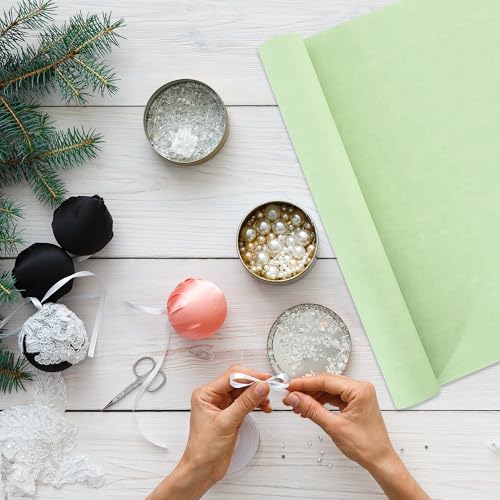BEISHIDA Sage Green Gift Wrapping Paper Roll, 15in X 32ft Kraft Bulletin Board Paper Gift Wrap for Christmas Mother's Day Valentine's Day Graduation, Flower Wrap - color: sagegreen