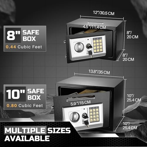 Flexzion Small Drop Safe Box with Digital Keypad, 12 x 8 x 8 in, Black - color: Black, size: Small (0.44 Cubic Feet)