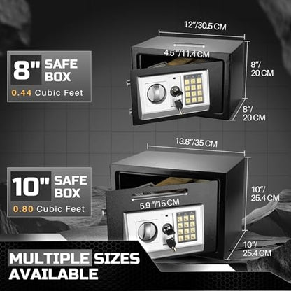 Flexzion Small Drop Safe Box with Digital Keypad, 12 x 8 x 8 in, Black - color: Black, size: Small (0.44 Cubic Feet)