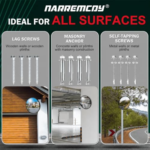 12 Inch Acrylic Convex Mirror - size: 12IN