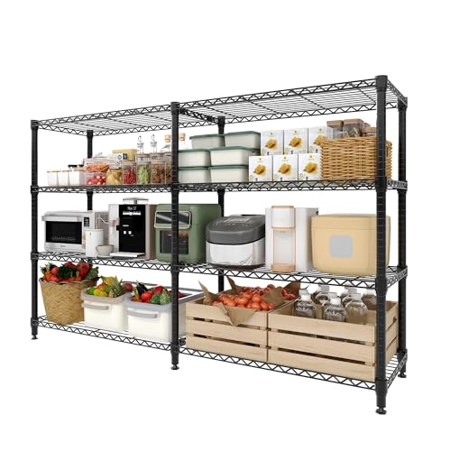 70.8" W Storage Shelves 4-Tier 1060 LBS Metal Garage Shelving with Adjustable Heavy Duty Shelving Unit for Home Kitchen Office Garage 70.8" W x 59.5" H x 15.8" D - color: 4 Tier,15.75" D X70.87" W X59.49" H