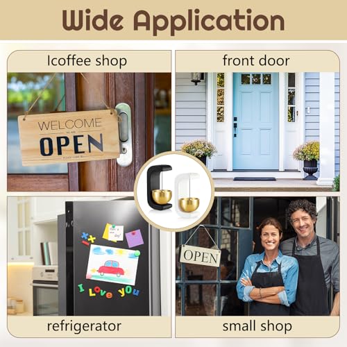 Zonon 4 Pcs Magnetic Wooden Doorbell Chime, White and Black - color: White and Black