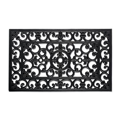 DII Rubber Doormats Collection All Weather, 18x30, Scroll - color: Scroll, size: 1'6" x 2'6" (Rectangular)