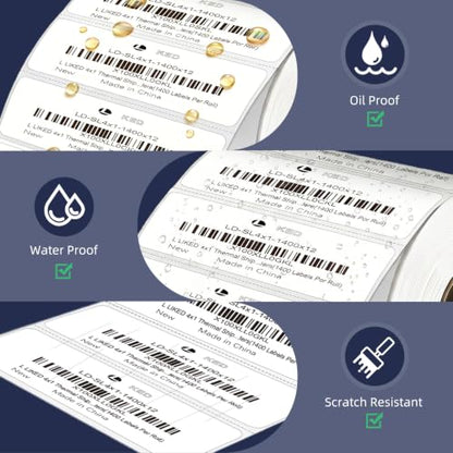 LLIKED 1400 Thermal Labels 4"x1", Strong Adhesive Shipping Labels - size: 4"x1"-1 Roll