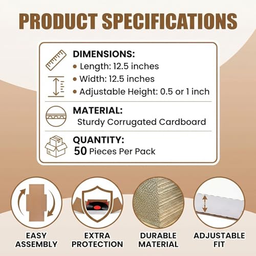 50 Pack Vinyl Record Shipping Boxes: 12.5" X 12.5" x 1" White Vinyl Record LP Shipping Mailer Boxes, Easy Fold LP Cardboard Mailing Boxes Multi Depth Album Mailers for Packaging Moving Storage