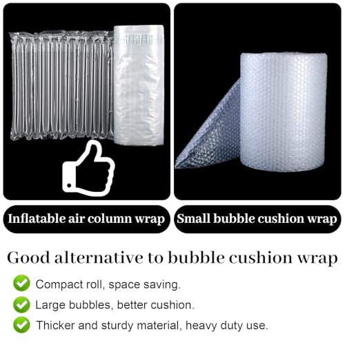 Large Bubble Cushioning Wrap 12"x164', Inflatable Air Pillows 55um