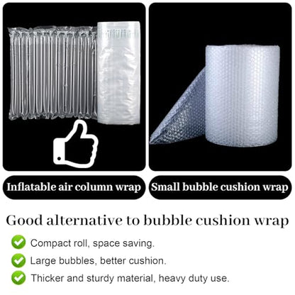 Large Bubble Cushioning Wrap 12"x164', Inflatable Air Pillows 55um